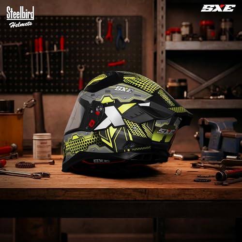 Image of Steelbird SBH-61 SXE X3 Pinlock ISI and Dot Certified Full Face Graphic Helmet for Men and Women with Inner Silver Sunshield