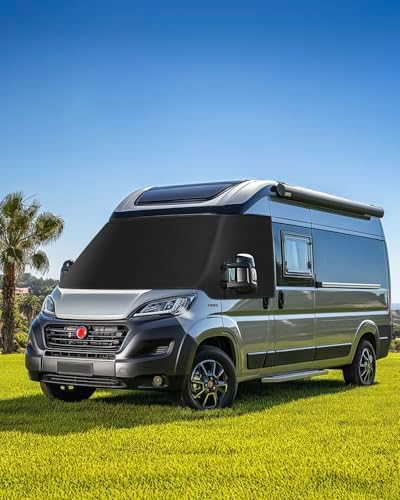 SUPAREE Sonnenschutz Frontscheibe Wohnmobil Außen Frontscheibenabdeckung Wohnmobil Frontscheibenabdeckung Ducato für F-iat Ducato UV-Schutz Wasserdicht Heavy Duty 600D Oxford