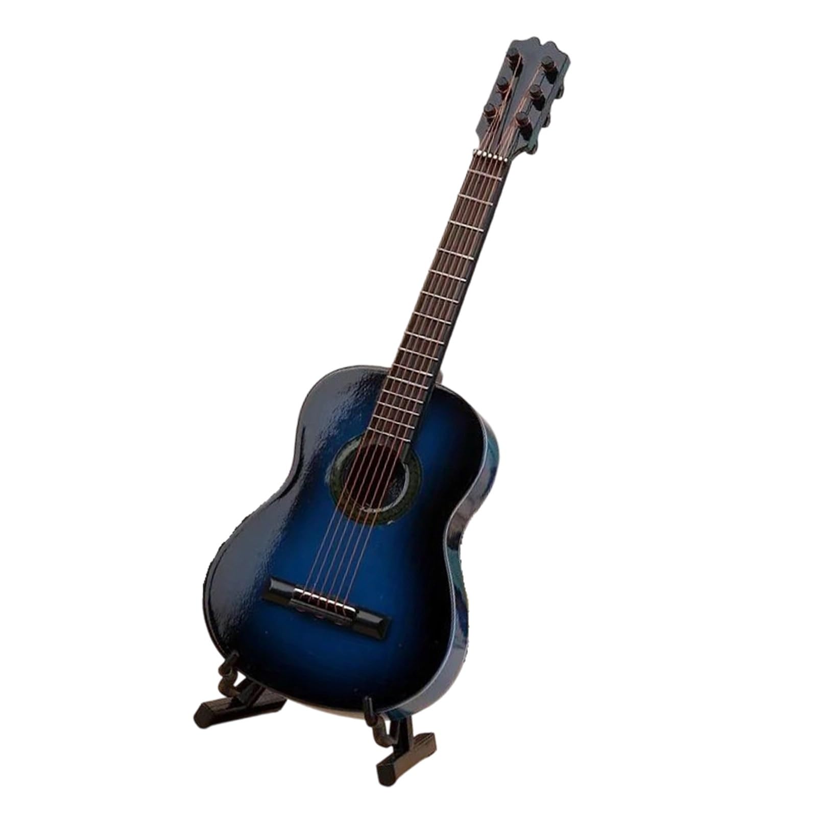 Ozdoby na instrumenty muzyczne Miniaturowy drewniany model gitary klasycznej instrument muzyczny ozdoby(Blue)