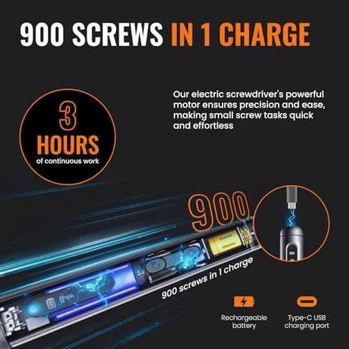 Image of Precision Electric Screwdriver 52-in-1 Kit | Cordless Mini Power Driver for Electronics, PC & Laptop Repair | Compact Rechargeable Automatic Tool Set with Magnetic Bits