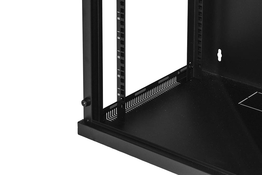 LINK armadio rack LK1918U66N 19 pollici 18 unità con montaggio a muro in metallo nero con porta in vetro temperato capacità di carico 45 kg dimensioni 60x60x90 cm una unità