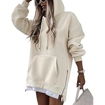 CHICME Womens Oversized Long Hoodie Dress Fall Outfits Comfrt Pullover Sweatshirt Winter Clothing