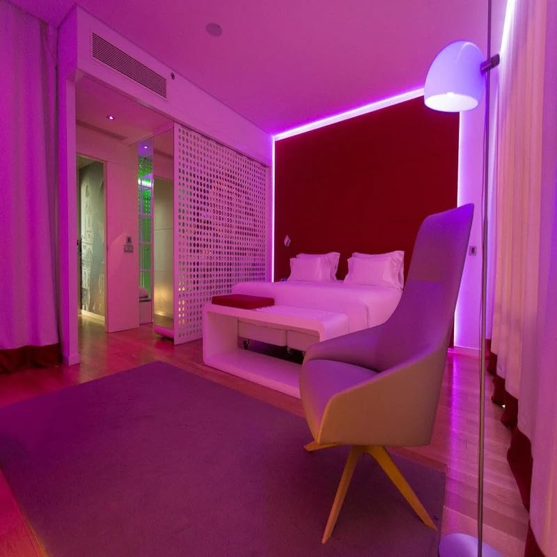 Image of Khodiyar Online Store Self Adhesive 2835 LED Strip Cove Light (120 LED Per Meter) or Profile Light or Flexible Strip with SMPS (Pink-5 Meter).
