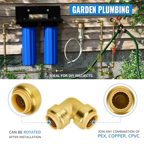 Image of SUNGATOR 3 /4 Inch 90-Degree Elbow, Push-to-Connect Pipe Fittings, 12-Pack