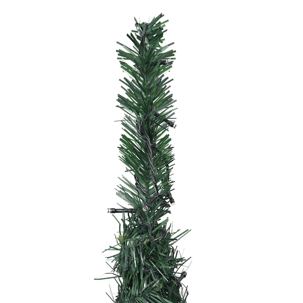 vidaXL Sapin de Noël Artificiel avec Guirlandes et LED Arbre de Noël Décoration de Vacances Jardin Patio Arrière-Cour Extérieur Vert 150 cm, 321523