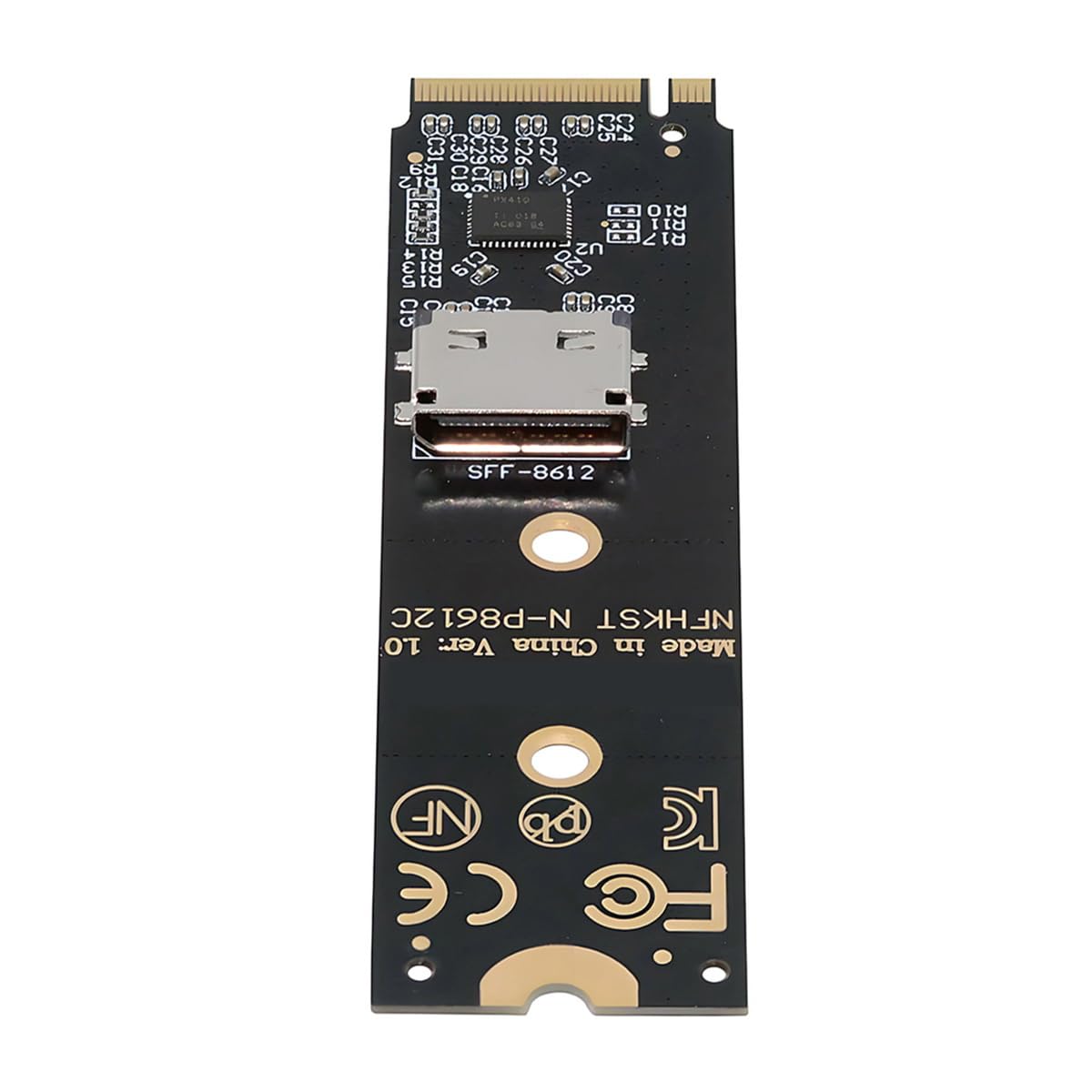 2280 PCI-E4.0 M.2 M-Key NVME Male to Oculink SFF-8612 SFF-8611 Host Adapter with Linear Redriver for U.2 SSD eGPU Over Long Cable Lengths