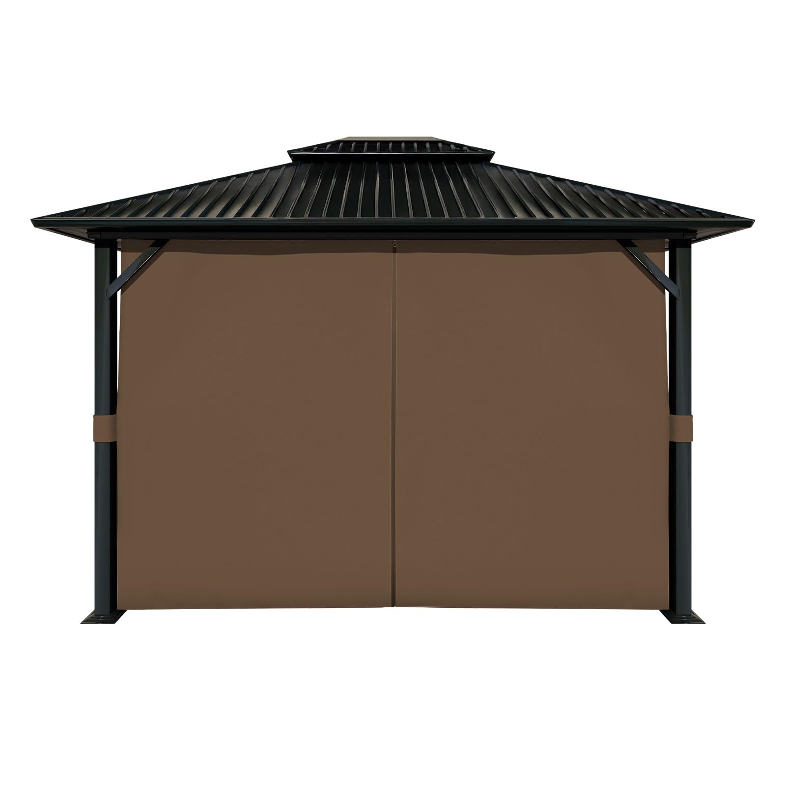 Aoodor Garden Outdoor Vorhang, 4 Stück Pavillon Seitenteile, Wasserdichte Sichtschutz Gardinen mit Reißverschluss für Terrassen-Pergolen und Markisen (nur Vorhänge)