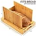 Bread Slicer for Homemade Bread - Bambüsi Upgraded Adjustable Bamboo Bread Cutter Board, Foldable Slicing Guide with Crumb Tray for Sourdough, Artisan Loaves, Bagels, Cakes, Bakery Kitchen Gadget Gift