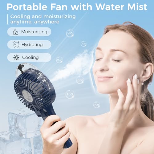 COMLIFE-Portable-Handheld-Misting-Fan-3000mAh-Rechargeable-Up-to-10h-Cooling-1h-Misting-Battery-Operated-Spray-for-Travel-Home-Office-Camping-Outdoors