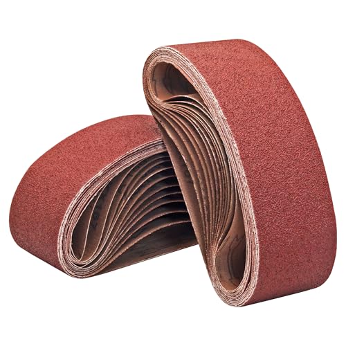 Taokyid 24 PCS 3x24 Sanding Belts for Belt Sander, 40 80 120 240 Grits