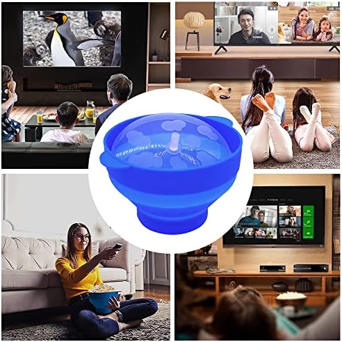 Silicone Popcorn Bowl with Handle and Lid Microwave Popcorn Maker Collapsible Popcorn Machine for Home, Party, Watch Movie, (15*12.7*8.5 cm)
