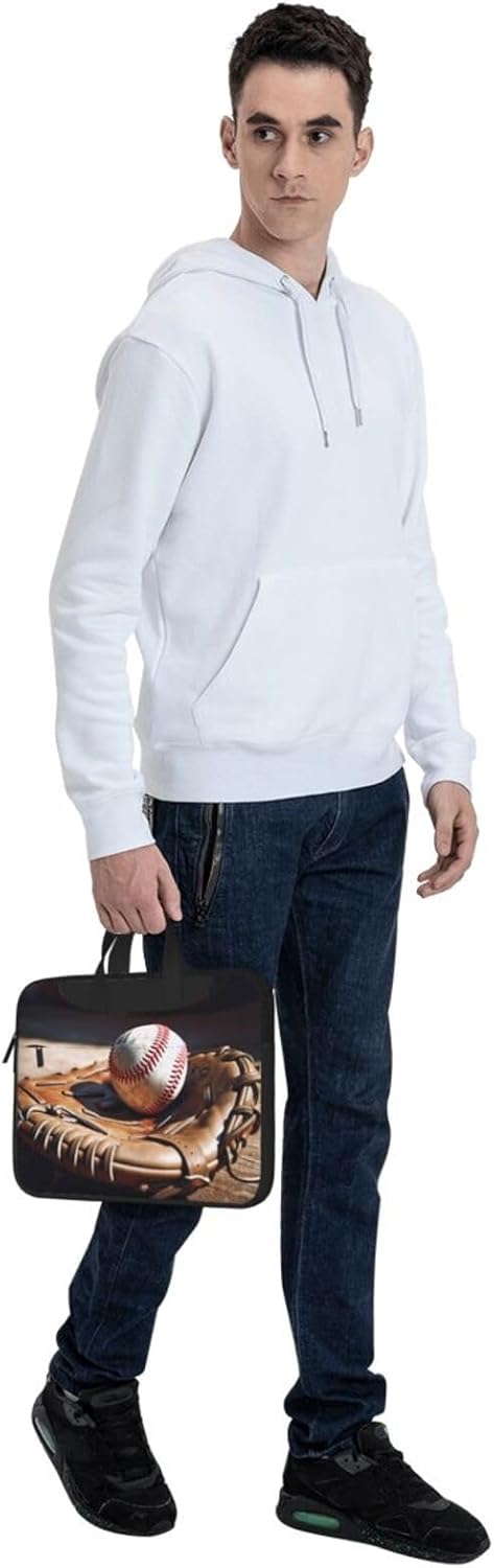 Baseball And Glove Print Laptop Bag, Shoulder Messenger Bag Case Sleeve For 13 Inch 14 Inch Laptop Briefcase 15.6 Inchâ€¦
