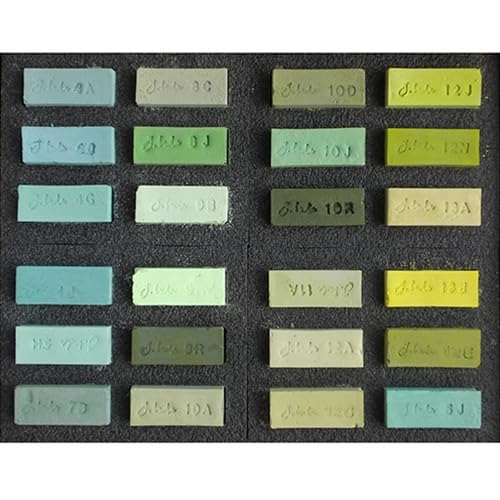 FineArtStore J. Luda Handmade Soft Pastels- Set of 24 Not So Green