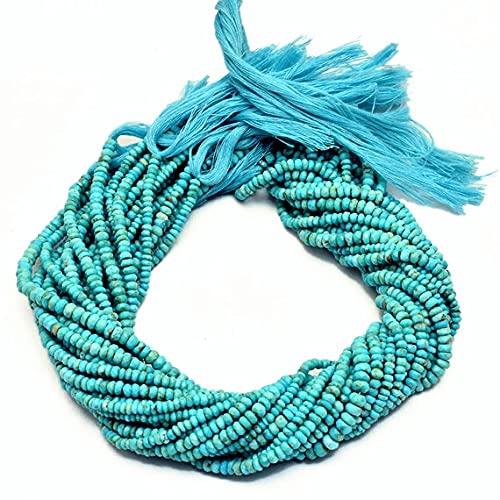 Perles de turquoise bleues rondelles de 4mm pour bijoux bohèmes de l'été