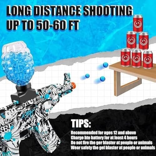 Image of SUPER TOY Automatic Gel Blaster Gun Toy for Kids with Rechargeable Battery and 5000 Water Balls Electric Pistol Outdoor Target Game for Boys