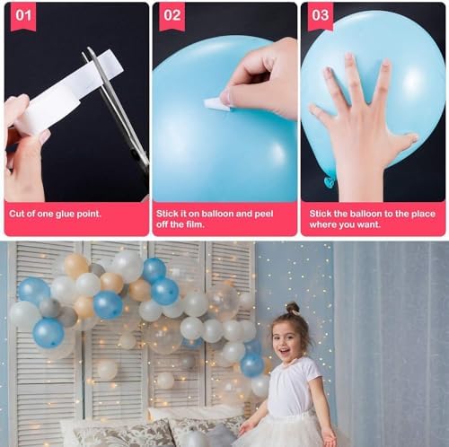 WONKEY TOYS - 2 Adet Çift Taraflı Yapışkan Balon Yapıştırma Bandı, Sticker Damla Modeli Ve Uçan Balon Aparatı Yapıştırıcı - Görsel 2