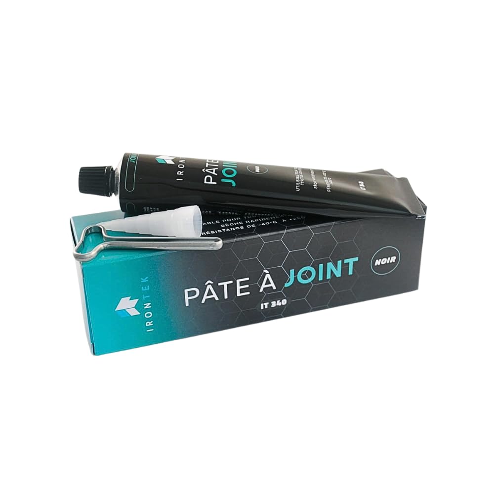 Pâte Joint Carter Moteur 80ml - IRONTEK | IT340 | Silicone Noir -50°C +250°C | Résiste Huiles Hydrocarbures | Pompe Culasse