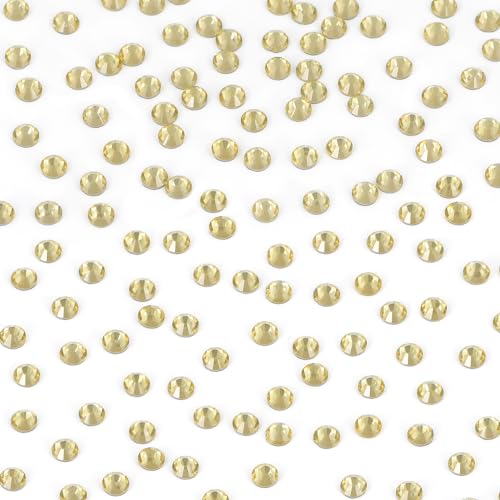 Image of Bymitel Hotfix Crystal Rhinestones Round Gems Iron on DIY Jewelry Making Flat Back for Crafts,Jonquil, 1.3mm(SS3 /2880pcs)
