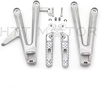 Vista 12 de HTTMT - (Luz LED de señal de giro) Soporte de estribera de pasajero trasero plateado compatible con 04-07 Hond CBR1000RR [P/N: MT390-015A-SR]