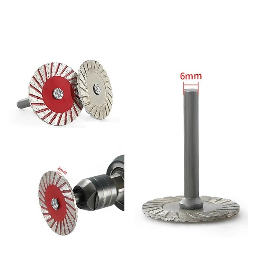Diamentowe brzeszczoty do pił, Tarcza tnąca do piły tarczowej 40 mm z trzpieniem 6, cięcia metalu, drewna, granitu i marmuru(Red)