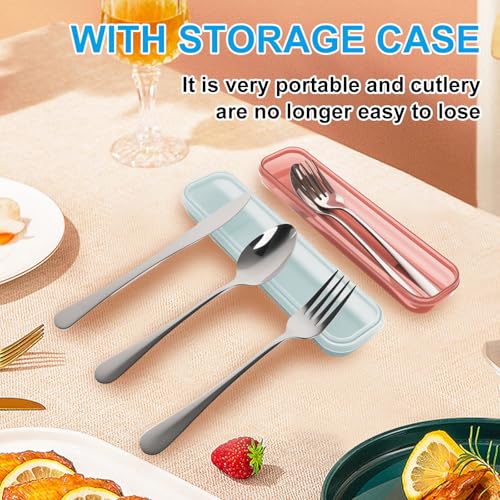 Gabeln und Messer aus rostfreiem Edelstahl - Detailansicht von Mnsconkl Camping Geschirr Set 2 Pers. Deal – Dealfoxx.de