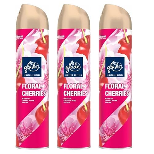 3 x Glade Aerosol Air Freshener 300ml - Floral Cherries