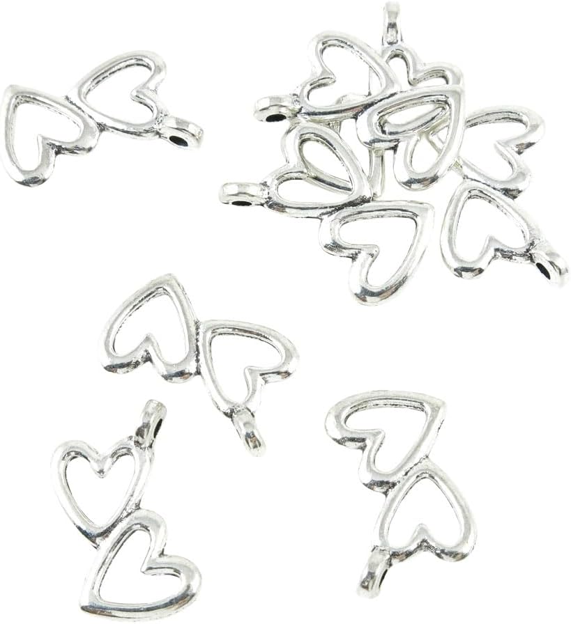 510 PCS Charme Findings Supplies Lots Necklace Bracelet Retro Craft Collier Antique Ancient Silver Tone Jewelry Making Charms KN0917 Heart Signs