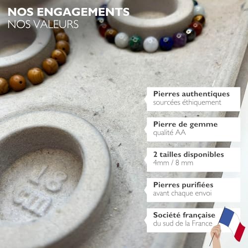 Perles pour Bracelet Lot de 10 Azurite Pierre Naturelle Lithotherapie 4 mm - Clarté mentale | Guérison | Vision - Idée Cadeau Bijoux DIY (Pierres Précieuses Bleu, Vert) – vue 6