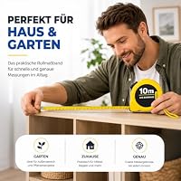Premium Bandmaß 10 Meter mit Halterung - robustes Maßband & Bandmass zum präzisen Messen mit Feststeller - Rollmassband & Massband mit Aufrollsystem – Ansicht 7