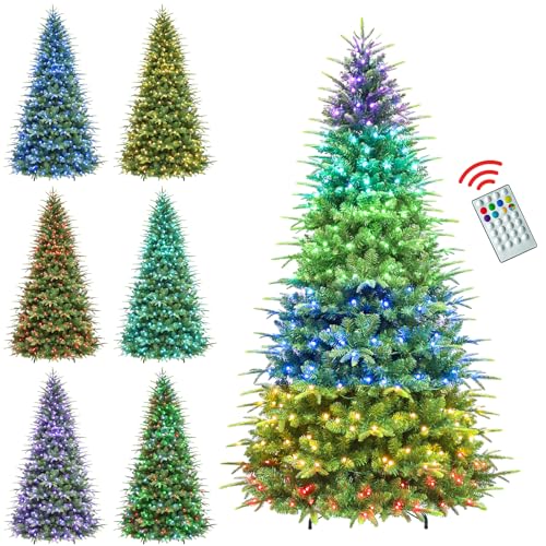 Hykolity 7.5 ft Prelit Artificial Christmas Tree with Remote Control, 1948 PE&PVC Branch Tips...