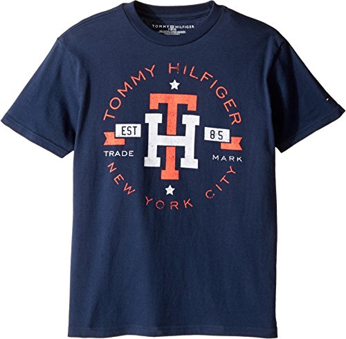 Tommy Hilfiger Big Boys Circa Mark Tee, Mood Indigo, Large (16/18)
