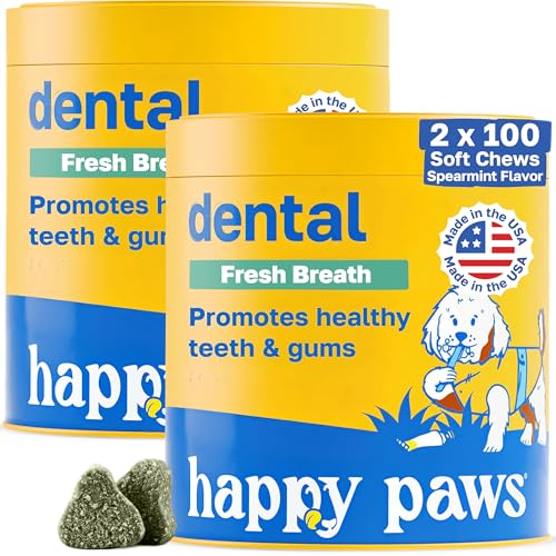 Image of Happy Paws Dental Supplement, Dog Breath Freshener, 200 Soft Chews