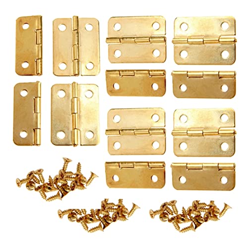 Charnières de meubles rétro en métal jaune avec vis pour bricolage - 8