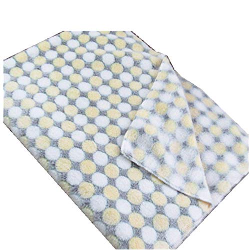 kabinga YM 106 Suave y esponjosa manta vellón de coral, edredón para mascotas atractivo y lindo para perros o gatos pequeños y medianos, 39x31 pulgadas con cuatro patrones, puntos amarillos, Cotton, M Cover