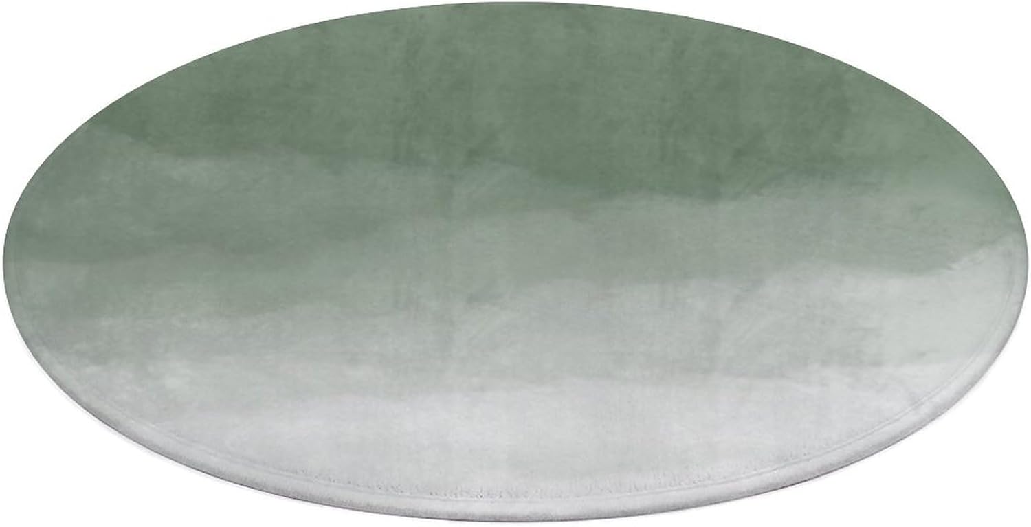Sage Green Watercolor Ombre Small Bedroom Coral Fleece Circular Floor Mat, Non Slip and Washable 90 * 90cm