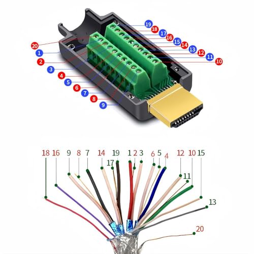 4 adaptadores HDMI macho soldados sin soldadura miniatura 6