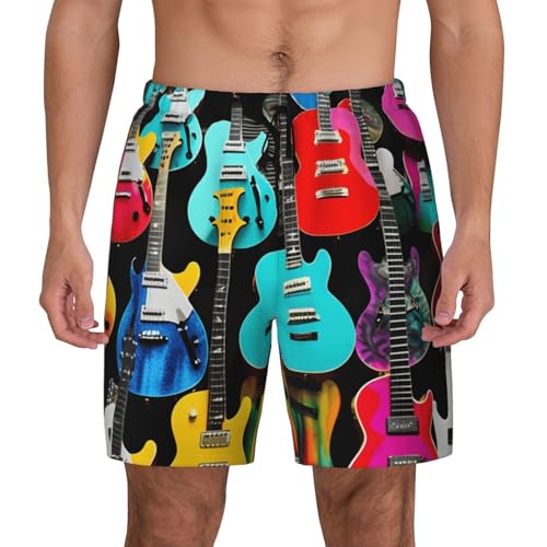 Short de bain homme motif guitares pour éviter les irritations à la plage