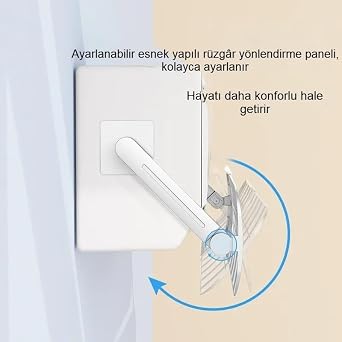 Ayarlanabilir Klima Rüzgar Yönlendirici, Delmesiz Kurulum, Uzatılabilir 53–100,5 cm Klima Deflektörü, Yoğuşma Yapmaz, Yaz/Kış Uyumlu Hava Yönlendirici Panel