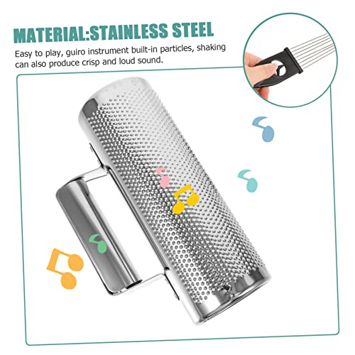 Milisten 1 Set Live Guiro Instrument Musical Metal Percussion For With Of Training Instruments Performance Steel Education Stainless S Scraper Tool Music Kids Et Early Shaker #TOP3