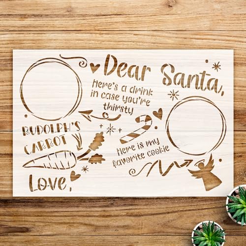 Angel Stencil Pattern for Serving Trays and Crafts, Reusable Mylar Template, Ideal for DIY Christmas Decor and Holiday Projects - Size A3 (16.5