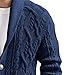 Men's Slim Fit Solid Cable Fall Winter Sweater Lapel Knit Casual Button Up Sweater Cardigan Warm Outdoor Sweaters (Blue,Medium)
