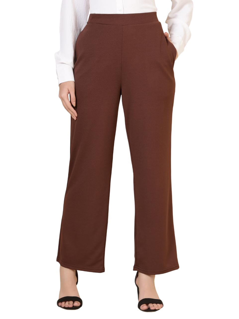 style stamp Women’s High-Rise Straight-Leg Ankle Trousers with Pockets – Elegant Office & Everyday Pants-picture-2