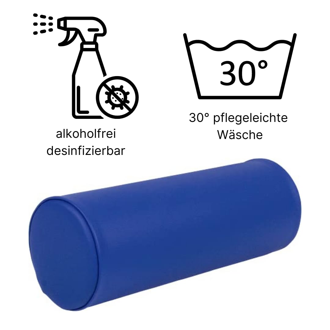 ATC Handels GmbH Lagerungsrolle mit Kunstlederbezug und Ether-Schaum Füllung Länge: 60 cm - für den Hausgebrauch oder Massage (schwarz 60 x 25cm)