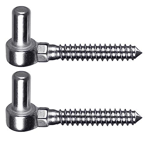 Insaga Charnière de Portail M16, 2pcs Quincaillerie à Goupille Crochet à Vis de Ferme Robuste en Métal pour Clôture en Bois/Portail de Jardin/Portail de...
