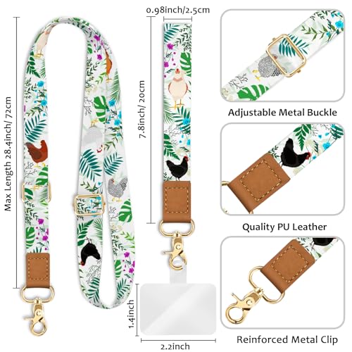 Image of Piefly Cell Phone Lanyard Crossbody Wrist Strap Adjustable for Women Leaf | Travel Daily Cruise, Around the Neck, Hands-free, Universal, Fit Keys ID badge, Accessories, Compatible with Most Smartphones
