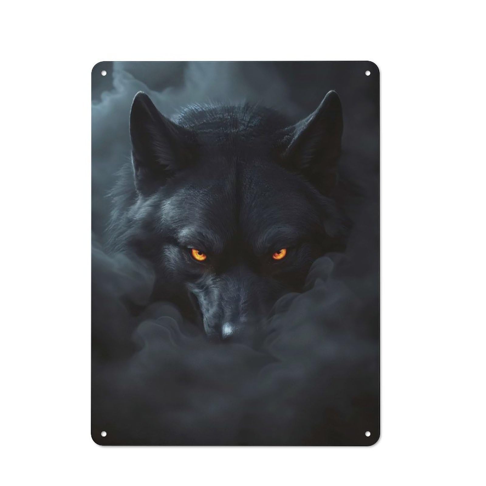 Junmoney Wild Black Wolf Halloween Vintage Tin Sign 40X30cm With For Man Cave Or Games Room, For Games Room Collectors