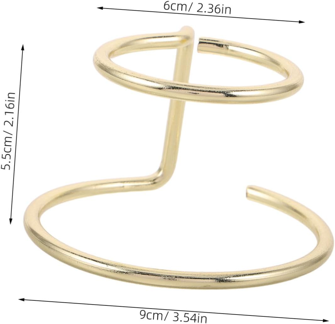 2pcs Crystal Sphere Holder Display Stand Metal Double Ring