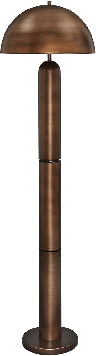 Signature Design by Ashley Wendfield Industrial Metal Floor Lamp with Dome Shade, Metallic Antique Copper Finish Floor Lamp