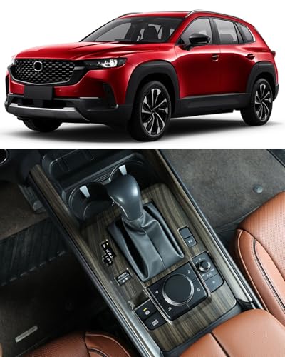 Birbenben for 2025 2026 Mazda CX50 Hybrid 3PCS Matte Wood Gear Shift Panel Cover, Center Console Covers Trim with Side Panel Protection Strips Compatible with Mazda CX-50 CX 50 Hybrid Interior Upgrade