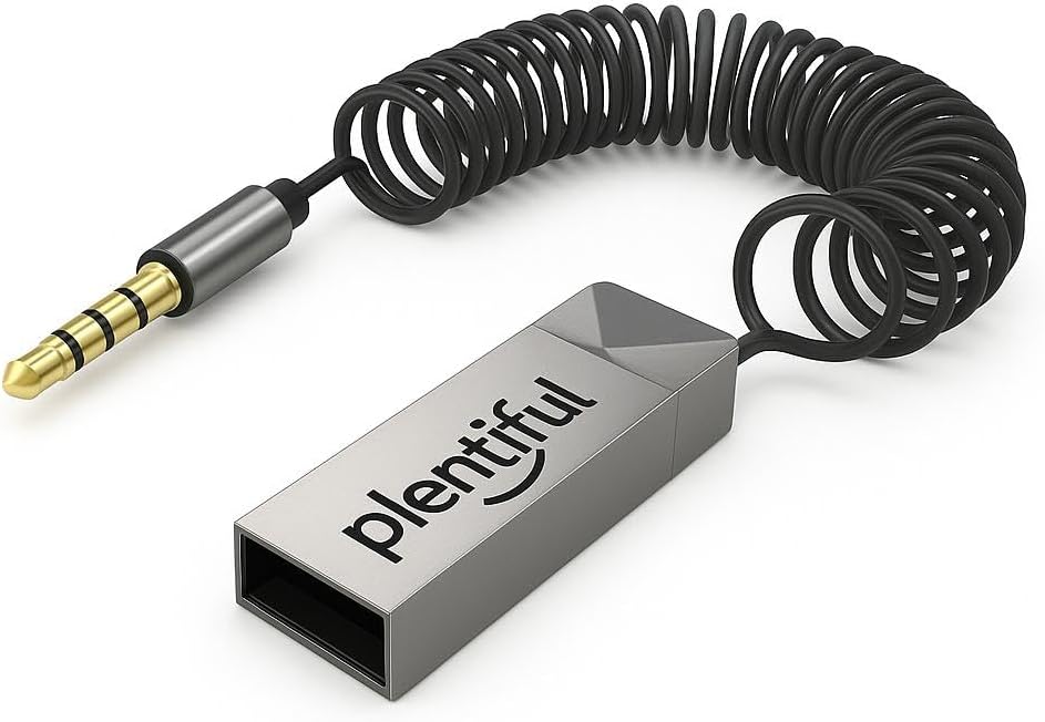Plentiful Car Play Bluetooth Adapt r Araba ve Ara  USB ve 3.5mm AUX Giri  Bluetooth 5.1 Adapt r  evirici Araban zda M zik Dinleme Telefon G r emesi